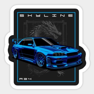 Nissan Skyline R34 Dragon Design Sticker